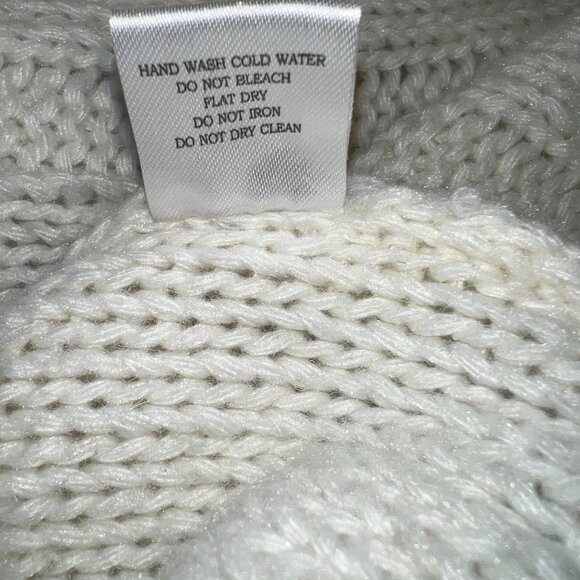 Favlux Oversized Cable Knit Light Cream Sweater - Picture 5 of 7